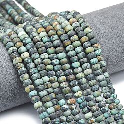 Африканский Бирюза(яшма) Бусы натуральная африканская бирюза (яшма), матовые, рондель, 6x4 мм, отверстие : 1 мм, около 93~96 шт / нитка, 14.57''~14.76'' (37~37.5 см)