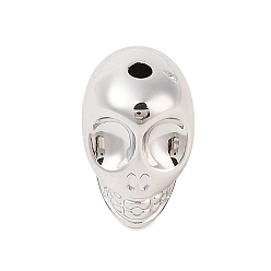 Белый Uv акриловые покрытия бусины, череп, белые, 18x13x17 мм, отверстие : 2.8 мм