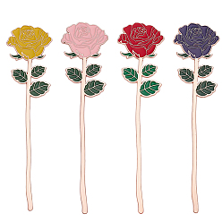 (52) Непрозрачная лаванда 4 шт. 4 цвета розового сплава эмалевые закладки, разноцветные, 144x35x2 мм, 1 шт / цвет