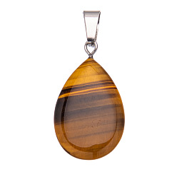 Тигровый глаз Природных тигровый глаз подвески, сплав привязывается к поручням, слеза, 20 мм