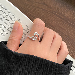 Letter S S925 манжеты из нержавеющей стали для женщин, буквы, серебряные, Письмо с, внутренний диаметр: 15~20 мм