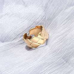 Настоящее золото 18K 304 открытые манжеты из нержавеющей стали для женщин, ромб, ионное покрытие (ip), реальный 18 k позолоченный, 9.5 мм, внутренний диаметр: 17 мм