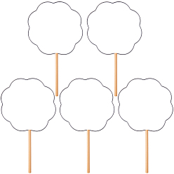 Цветок 5шт. рамки для вееров ручной работы из железа, с деревянной ручкой, цветок, 340x203x10 мм