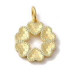 Золотой 925 подвески в виде цветов в форме сердца из стерлингового серебра, с прыжковых колец, золотые, 13.5x12x1 мм, отверстие : 3 мм