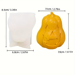 Тыква Хэллоуин силиконовые формы, формы для свечей, формы для литья гипсовой смолы, оранжевые, 68x85 мм