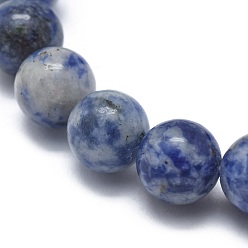 Blue Spot Jasper Natural Blue Spot Jasper Bead Stretch Bracelets, Round, 2-1/8 inch~2-3/8 inch(5.5~6cm), Bead: 8mm