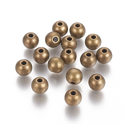 Antik Bronze Tibetischer stil legierung perlen, Cadmiumfrei und Nickel frei und Bleifrei, Runde, Antik Bronze, 7.5 mm, Bohrung: 2.5 mm
