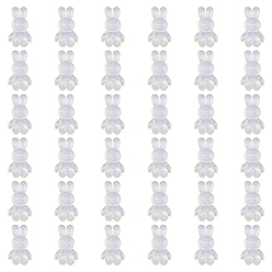 Прозрачный 60 шт прозрачные акриловые бусины, с блеском порошок, кролик, прозрачные, 24.5x14.5x11 мм, отверстие : 2.5 мм, Около 300 шт / 500 г