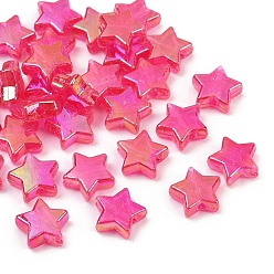 Камелия 30 шт. гальванических прозрачных акриловых бусин, звезда, AB цвет, камелия, 10x4 мм, отверстие : 1.5 мм