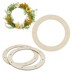 Античный Белый Необработанные деревянные рамы для венков, кольцо, старинный белый, 200x2 мм, отверстие : 4 мм, внутренний диаметр: 150 мм