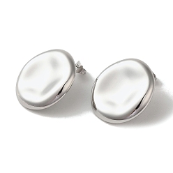 Нержавеющая Сталь Цвет Не тускнеют 304 серьги-гвоздики из нержавеющей стали, овальные, цвет нержавеющей стали, 24.5x24 мм