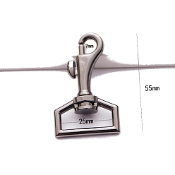 Bronze Fermoirs pivotants en alliage de zinc, gris anthracite, 55mm