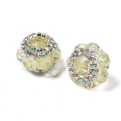 Шампанско-Желтый Акриловые бусины-рондели со стразами, со смоляными звездными кабошонами, для ручек с бусинами, брелки, ювелирные изделия и ремесла, шампанское желтый, 19.5x14.5 мм, отверстие : 2.5 мм