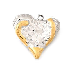 Сердце 304 подвески из нержавеющей стали, золотые и нержавеющая сталь цвет, сердце, 18x18.5x3 мм, отверстие : 1.5 мм