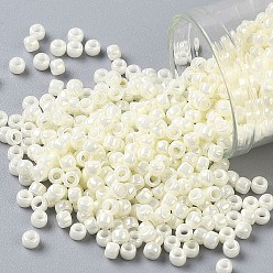 (122) Opaque Luster Navajo White Тохо 8/0 круглые бусины, японский бисер, (122) непрозрачный глянец белый навахо, 3 мм, отверстие : 1 мм, Около 222 шт / 10 г