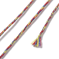 Желтый Полиэфирный крученый шнур, круглые, для изготовления ювелирных изделий DIY, желтые, 1 мм, около 49.21 ярдов (45 м) / рулон