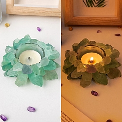 Флюорит Подсвечники из натурального необработанного зеленого флюорита, для диффузора аромата, украшение дисплея камнями энергии Рейки, 10 см, Внутренний диаметр: 4 cm