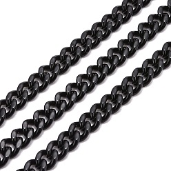 Черный Латунная цепь с краской, окрашенная распылением, витая цепь, с катушкой, несварные, чёрные, 6x5x2 мм, 32.8 футов (10 м) / рулон