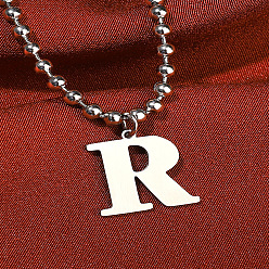 Letter R Браслеты на ногу с подвеской из сплава в виде шариковой цепи, браслеты с буквенным амулетом, платина, Буква R, 7-7/8 дюйм (200 мм)
