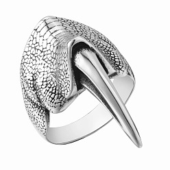 Античный Серебристый & Платиновый 304 из нержавеющей стали кольца палец для мужчин, коготь монстра, старинное серебро и платина, размер США 10 1/4 (19.9 мм)
