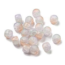 PeachPuff Transparent Crackle Glass Beads Strand, Column, PeachPuff, 8x6mm, Hole: 1.6mm, about 20pcs/bag