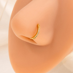 Stick Сплав кристалл горный хрусталь обруч клипса на кольца для носа, золотые, придерживаться, 11x11 мм