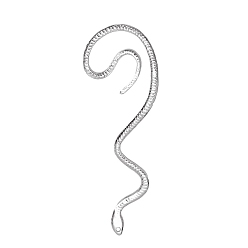 Платина Серьги-каффы в виде змеи из сплава для девушек и женщин в подарок, платина, 103x35 мм