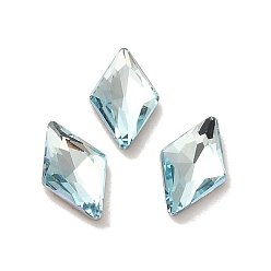 Light Azore Glass Rhinestone Cabochons, Point Back & Back Plated, Faceted, Rhombus, Light Azore, 8x5x2mm