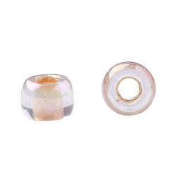 (794) Inside Color AB Crystal/Apricot Lined TOHO Round Seed Beads, Japanese Seed Beads, (794) Inside Color AB Crystal/Apricot Lined, 11/0, 2.2mm, Hole: 0.8mm, about 5555pcs/50g