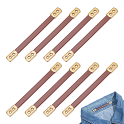 Coconut Brown Rubber Bag Handles, with Metal Findings, Golden, Bag Accessories, Coconut Brown, 82.5x7.5x3.5mm