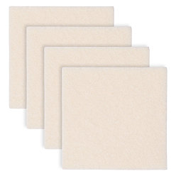 Бежевый 4шт. шерстяной ткани, квадратный, бежевые, 50x51x1.5 мм