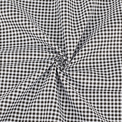 Black Polyester Fabric, Clothing Accessories, Tartan Pattern, Black, 2000x1605x0.1mm