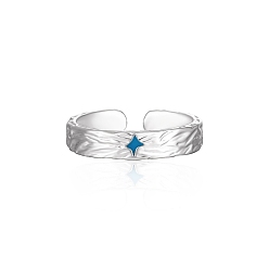 Star Brass Resin Cuff Rings for Couple, Silver, Star, 15~20mm