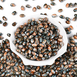 Легкий Лосось Бисер из стекла , овальные, два тона, светлый померанцевый, 9~9.5x6~6.5 мм, отверстие : 1.3~1.5 мм, Около 1058 шт / фунт