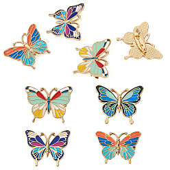 (52) Непрозрачная лаванда 4 шт. 4 цвета бабочки эмалевые булавки, броши из сплава для одежды рюкзака, разноцветные, 28.5x34 мм, 1 шт / цвет