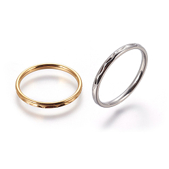 Mixed Color 304 Stainless Steel Finger Rings, Mixed Color, Size 5~9, 15~19mm