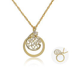 Золотой Плоская круглая подвеска в виде цветка с увеличительным стеклом, цепочка из сплава в виде веревки, ожерелье для женщин, золотые, 36.02 дюйм (91.5 см)