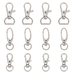 Platinum Alloy Swivel Lobster Claw Clasps, Swivel Snap Hook, Platinum, 60pcs/box
