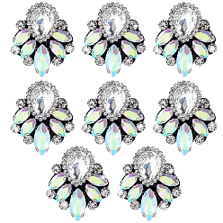 Crystal AB Glass Rhinestone Embroidery Sew on Ornament Accessories, Sewing Craft Decoration, Teardrop, Crystal AB, 34x27x8mm
