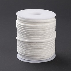 White 45M Faux Suede Cord, Faux Suede Lace, White, 2~2.5x1.5~2mm, about 50 Yards(45m)/Roll