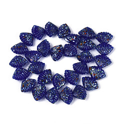 Темно-Синий Бусы лэмпворк ручной работы, формы раковины, темно-синий, 17~20x23~26x10~11 мм, отверстие : 1~1.5 мм, около 30 шт / нитка, 20.47~21.26'' (52~54 см)