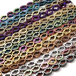 (52) Непрозрачная лаванда Гальванические нити из синтетических немагнитных гематитовых бусин, овальные с крестом, разноцветные, 8x6x2.5 мм, отверстие : 0.6 мм, около 49 шт / нитка, 15.35'' (39 см)