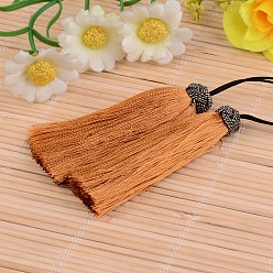 Saddle Brown Nylon Tassel Big Pendant Decorations, Saddle Brown, 60~65x10mm