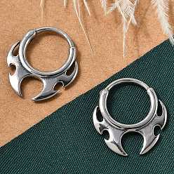 Платина Серьги-кольца в форме огня 316 из хирургической нержавеющей стали, кольца для носа, платина, 18x1.8 мм