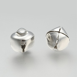 Серебро Металлические кулоны "колокольчики", серебряный цвет гальваническим, 13x12.5x12.5 мм, отверстие : 4.5x3 мм