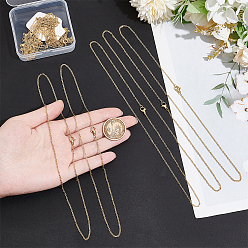 Золотой Вакуумное покрытие pvd 304 ожерелья из нержавеющей стали с цепочкой, с карабин-лобстерами , золотые, 19.7 дюйм (50 см), 12 шт / коробка