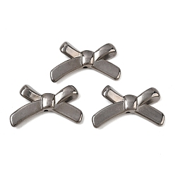 Bowknot Opaque Acrylic Beads, Gunmetal Plated, Bowknot, 19.5x32x5mm, Hole: 1.8mm, about 442pcs/500g