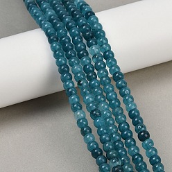 чирок Бусины из натурального белого нефрита, окрашенные, рондель, зелено-синие, 6~6.5x4.5 мм, отверстие : 0.6~0.8 мм, около 88~91 шт / нитка, 14.72''~15.31' (37.4~38.9 см)