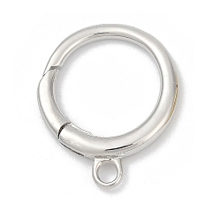 Платина Латунные пружинные кольца, долговечный, без свинца и без кадмия, стойки покрытие, плоско-круглые, платина, 22x18x3 мм, отверстие : 2.2 мм