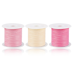 (52) Непрозрачная лаванда 60м 3 цвета круглый вощеный полиэстерный шнур, с пластиковыми катушками 3шт., для изготовления украшений из бисера своими руками, разноцветные, 0.8 мм, около 21.87 ярдов (20 м) / цвет